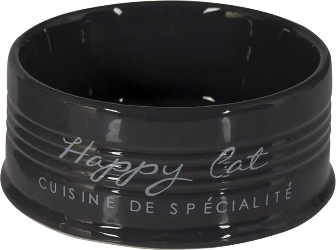 DuvoPlus Drinkbak Stone Happy Cat Ø10,5cm - 300ml - Geel