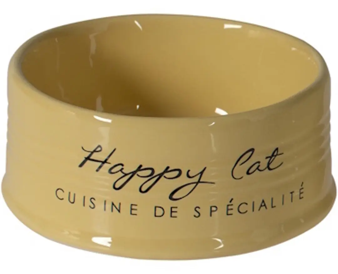 DuvoPlus Drinkbak Stone Happy Cat Ø10,5cm