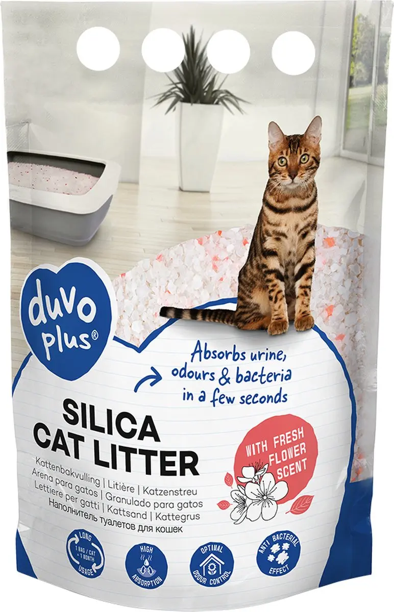 Duvo+ Premium Silica Kattenbakvulling Bloemen