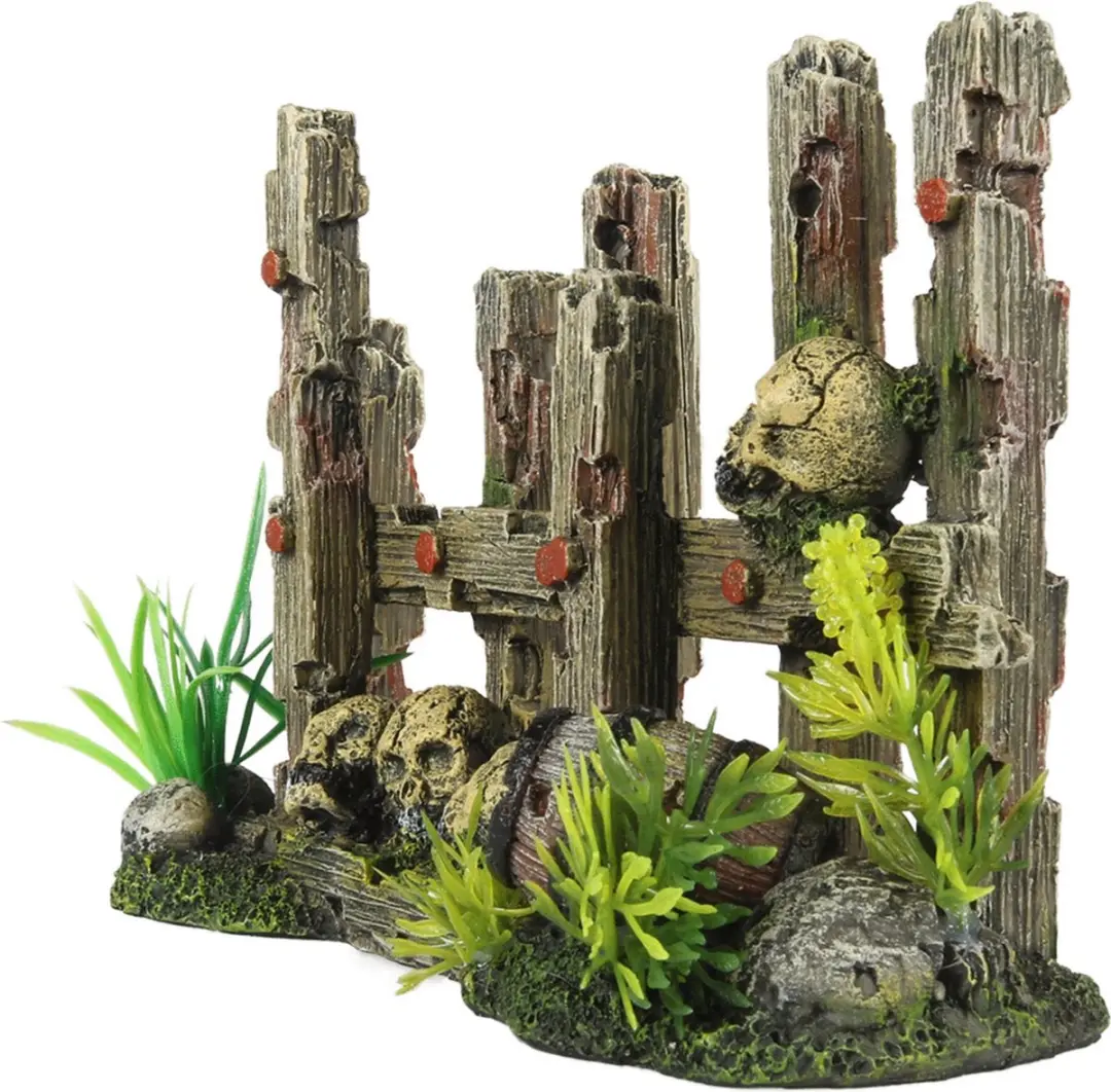 Duvo Aqua Della Hek met Doodskoppen Aquariumdecoratie 19,5x8x12,8cm