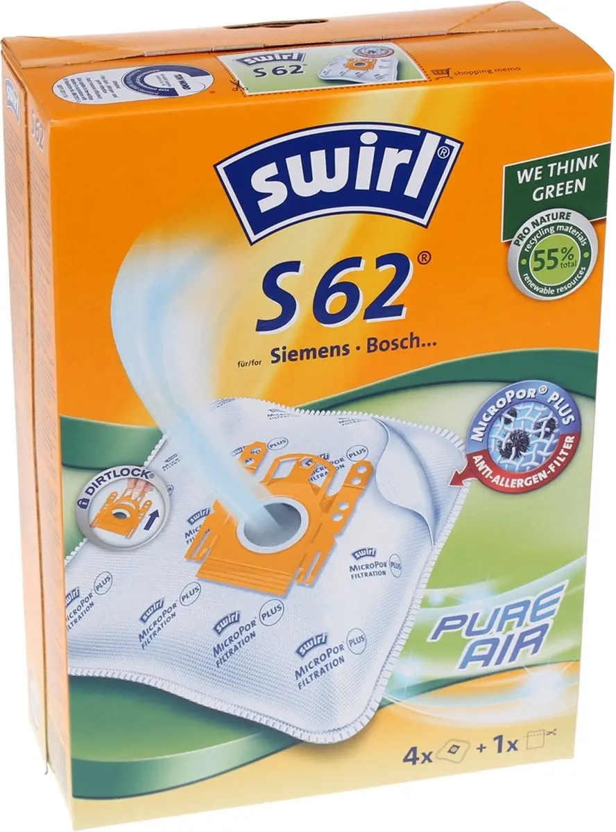Swirl Stofzuigerzak S 62 AirSpace - 4 Stuks