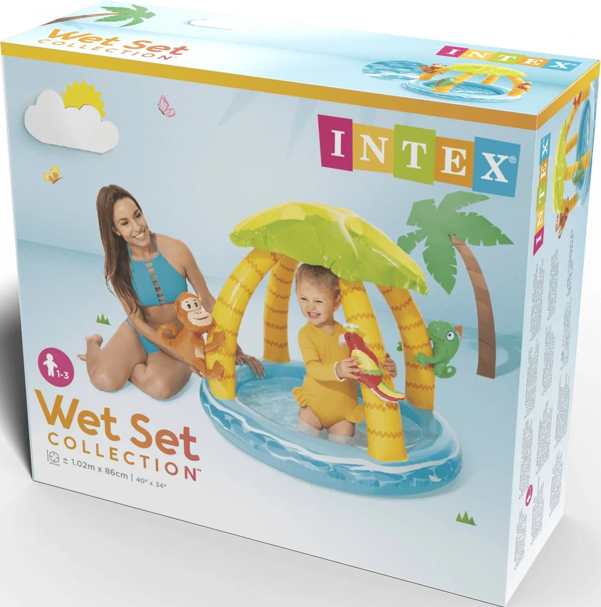 Intex Tropical Island Baby Opblaaszwembad Ø102x86cm - Multicolor
