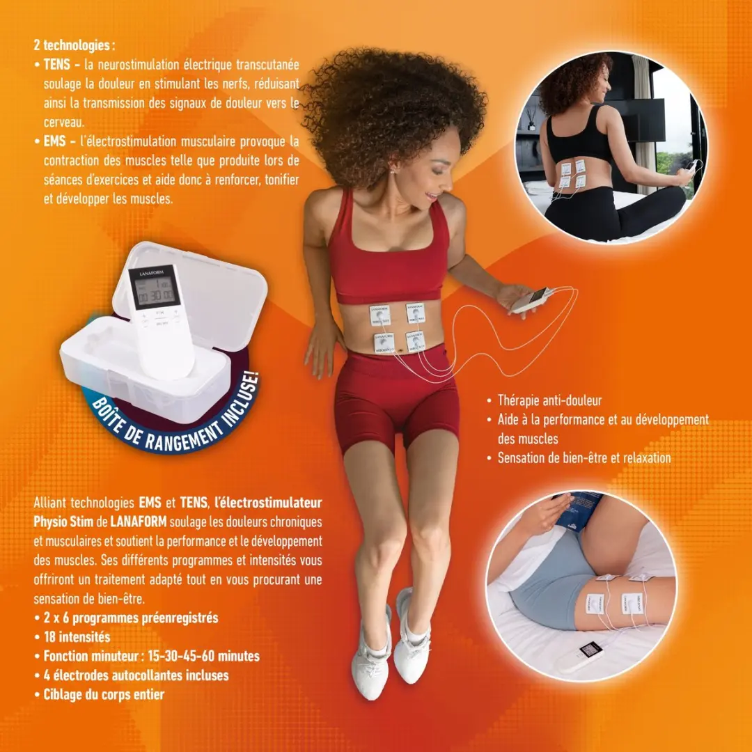 Lanaform Physio Stim LA100209 Elektrostimulator - 2x accu - Wit