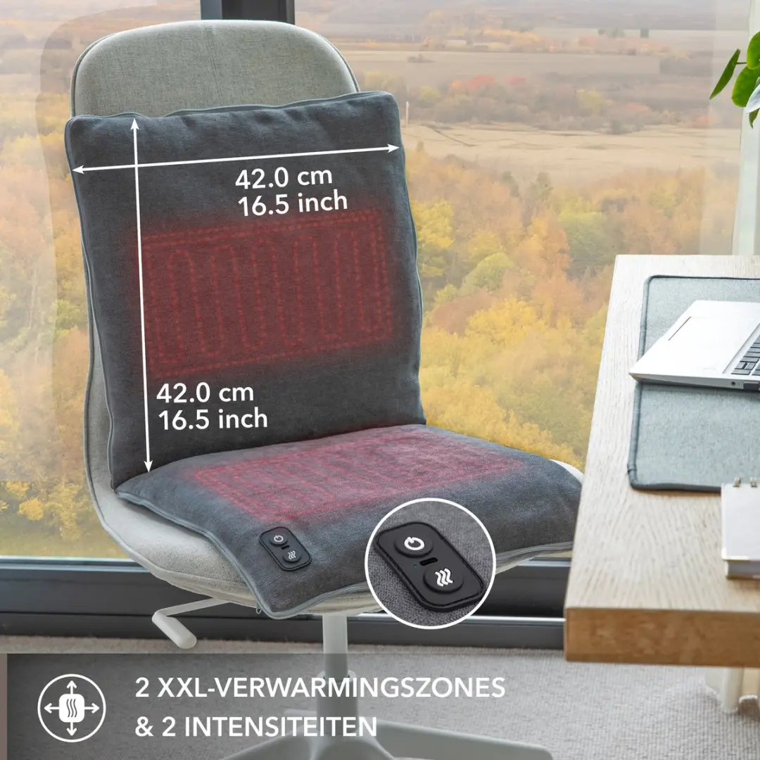Lanaform Heating Pillow Draadloos Verwarmd Kussen - 2 Intensiteiten - Grijs
