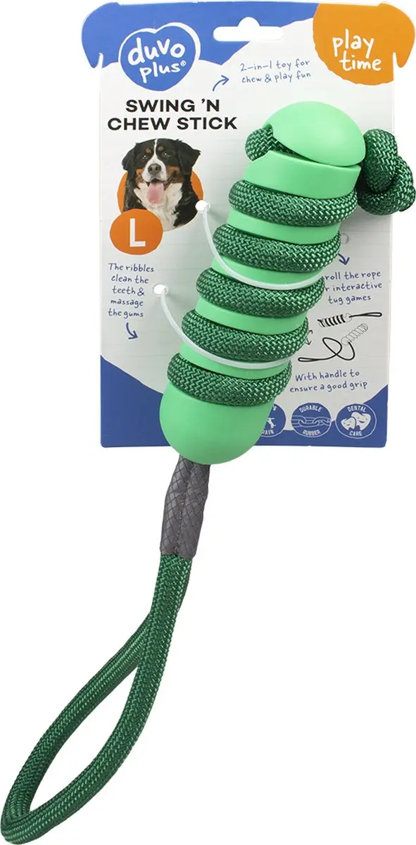 DuvoPlus Aandrukroller Swing 'n Chew Stick L - Groen
