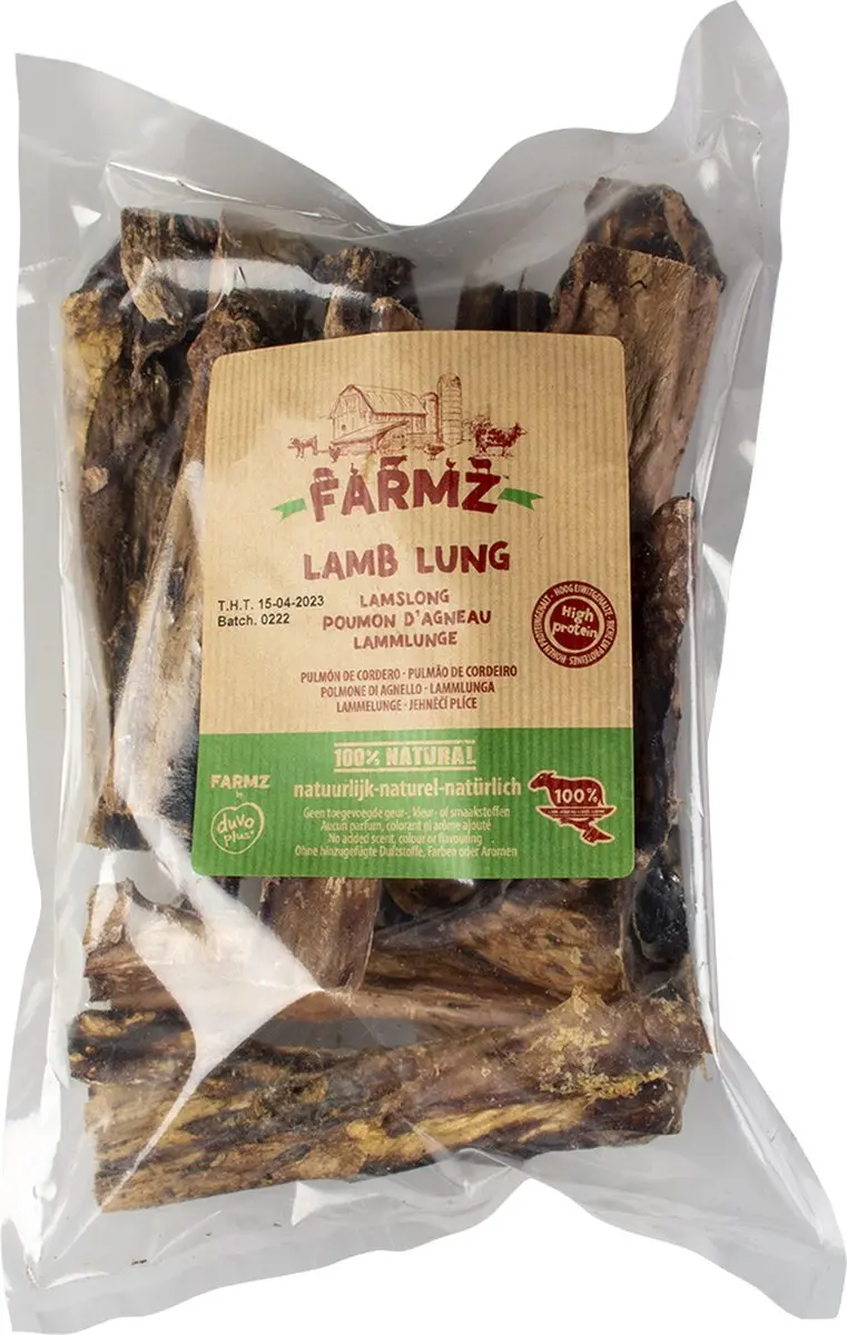 Duvo Duvoplus Farmz Lamslong Hondensnack 250g