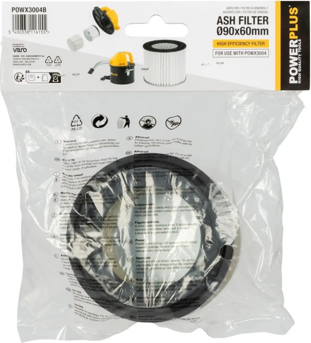 Powerplus Asfilter POWX3004B - Ø90x60mm Wit