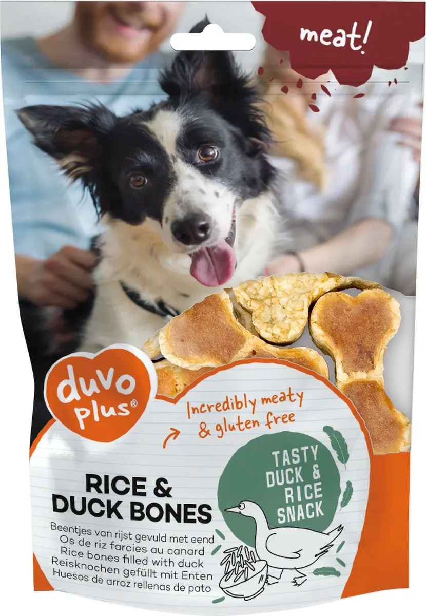 Duvo Duvoplus Meat! Rijst Benen met Eend 140g - 4 Stuks
