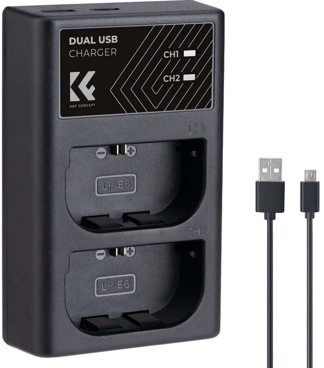 K&F Concept LPE6NH Dubbele Batterijlader