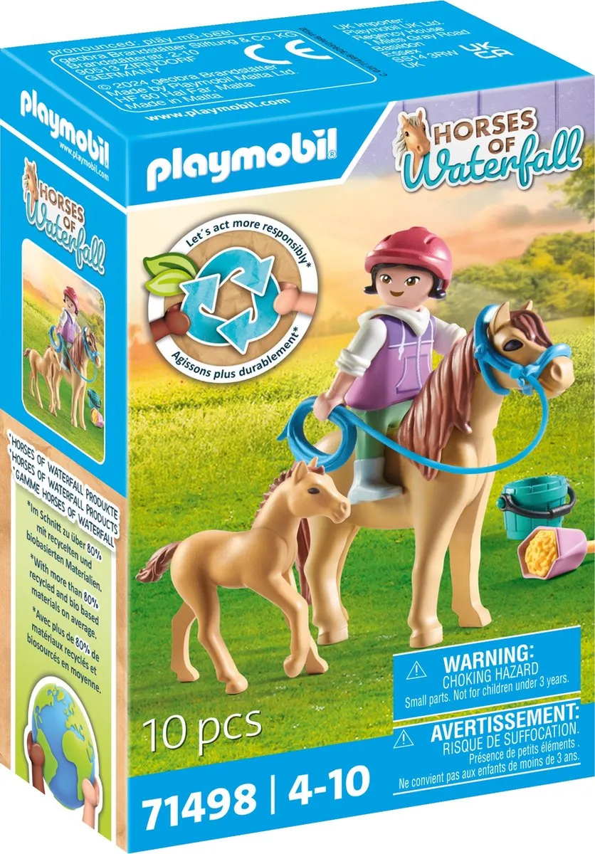 Playmobil Horses of Waterfall Pony & Veulen - 71498 Multicolor