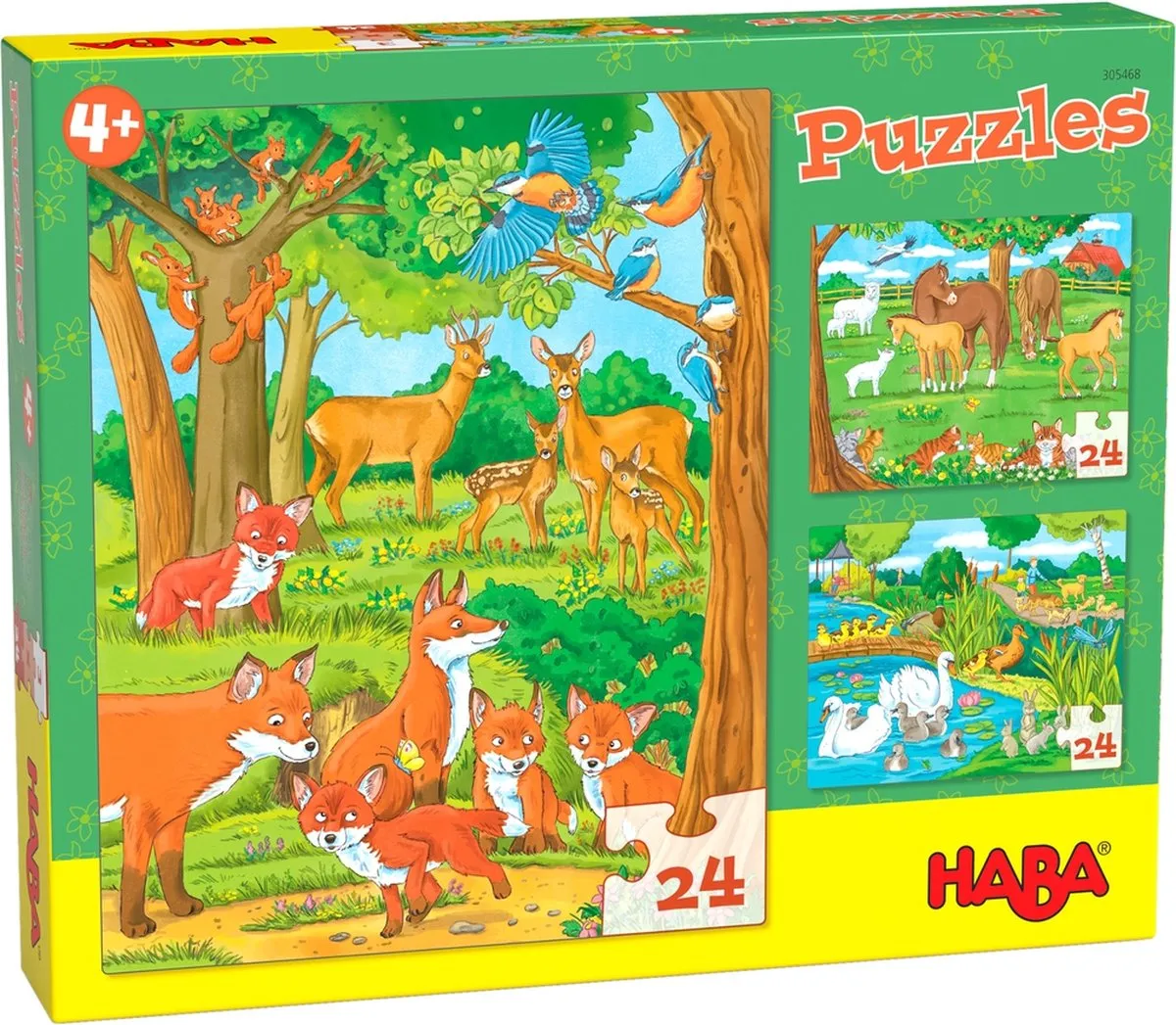 Haba Legpuzzel Dierenfamilies 3-in-1 Junior 24 Stuks