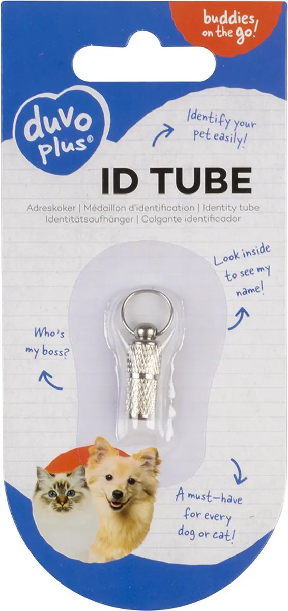 Duvo+ Adreskoker Honden & Katten - Zilver - 2,8cm