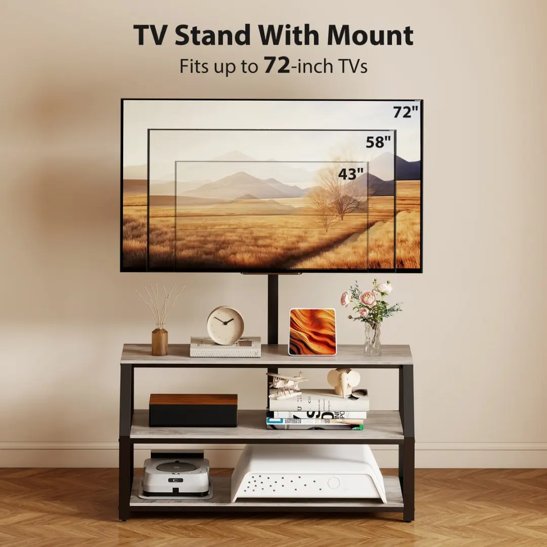 Homcom TV-meubel 83B-640V00GY - 110x43x150cm - Grijs