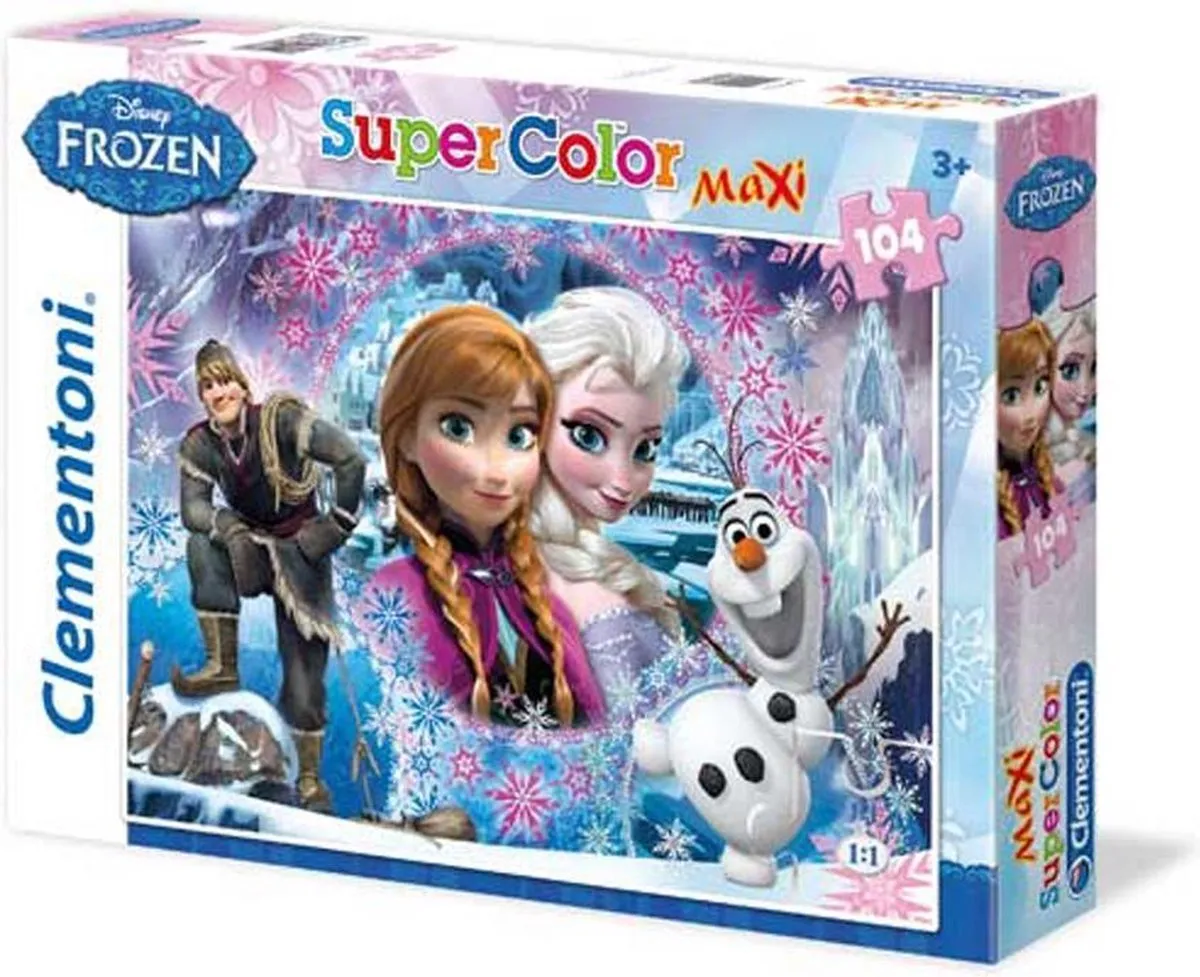 Clementoni Supercolor Frozen Legpuzzel 104 Stuks - Blauw - afbeelding 3 van 4