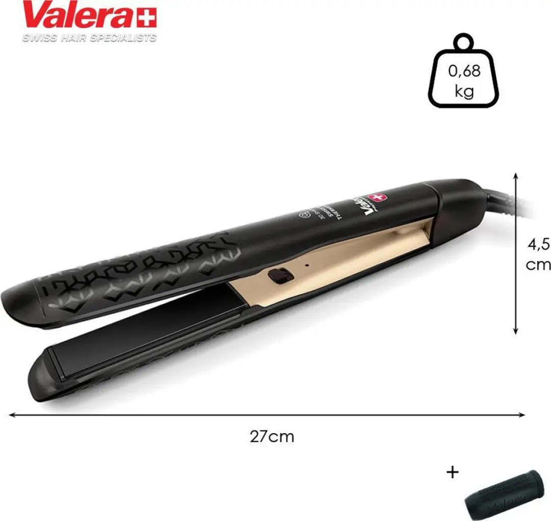 Valera SWISS'X 101.20/I Stijltang - Keramisch Toermalijn - 230°C - Zwart/Goud