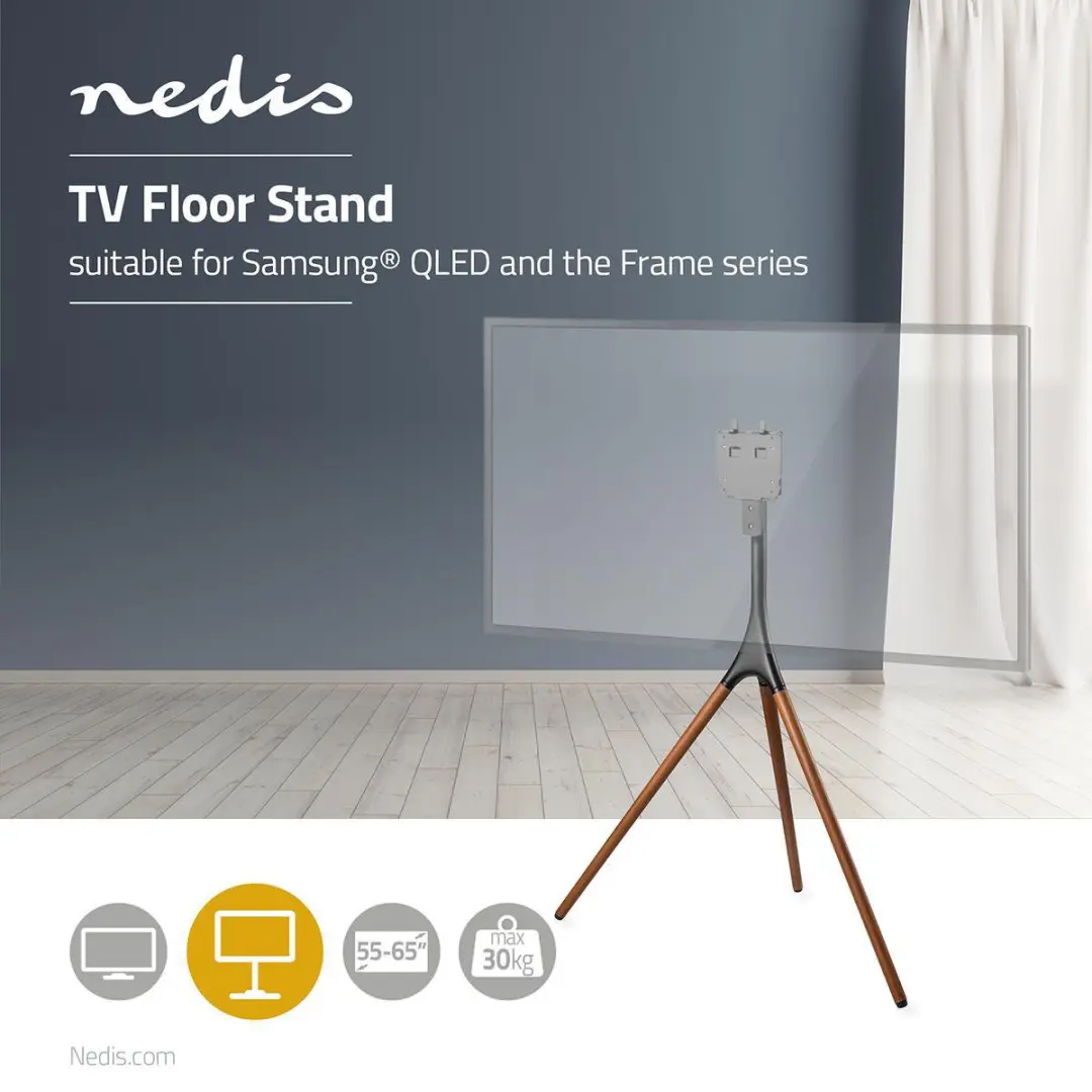 Nedis TVSM705SABK Vloerstandaard 55-65" - 30kg - Zwart - afbeelding 6 van 6