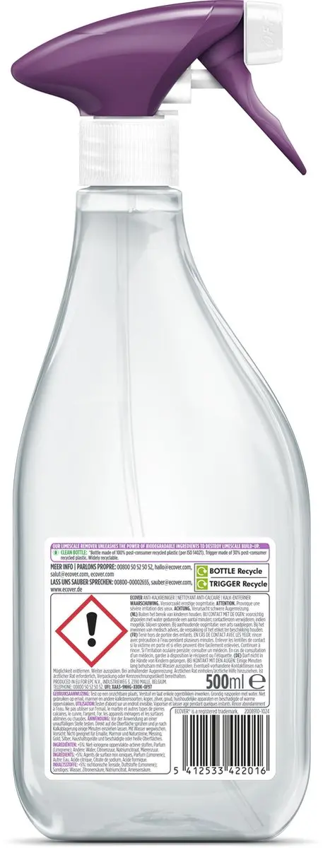 Ecover Antikalk Spray 6x500ml - Plantaardig & Biologisch afbreekbaar
