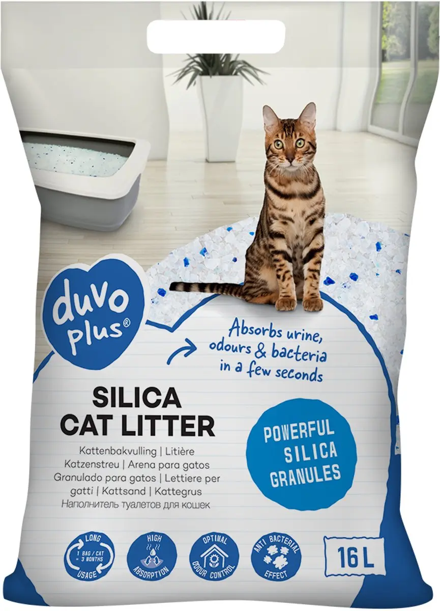 Duvo Silica Premium Kattenbakvulling 16L