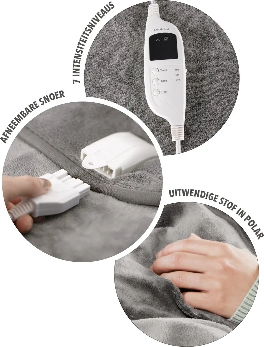Lanaform Heating Overblanket LA 180105 - 120W - 160x130cm - Grijs