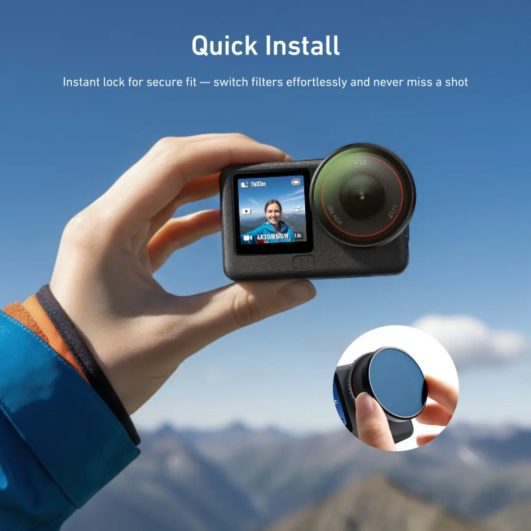 Telesin Filterkit DJI Osmo Action 6 - VND/CPL/UV - Zwart