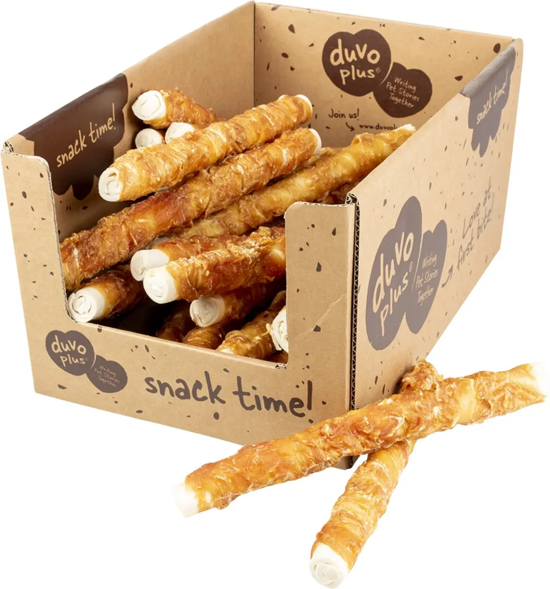Duvo+ Meat Rawhide Sticks Kip L - 2500 gram - 23 Stuks