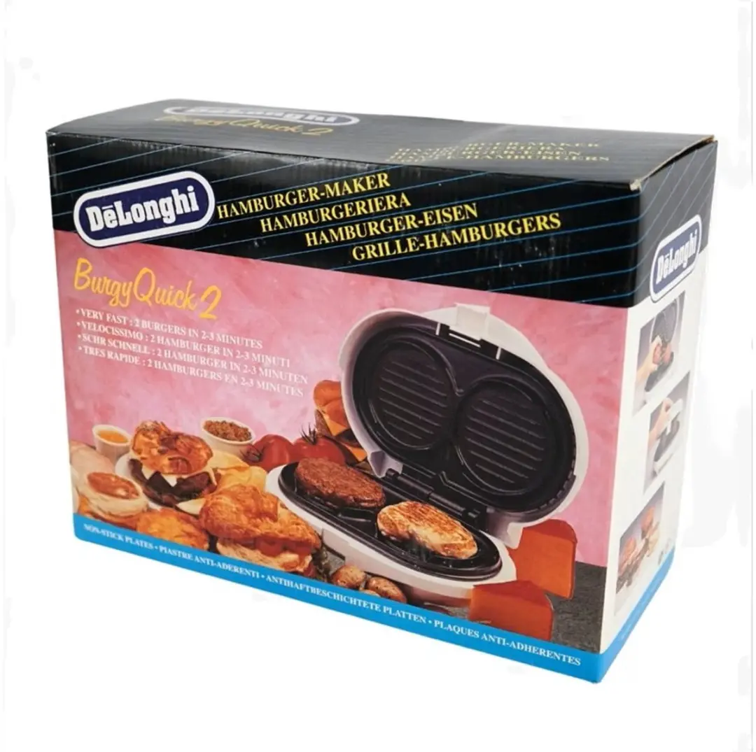 De'Longhi Burgy Quick2 Retro Hamburgergrill 700W - Wit