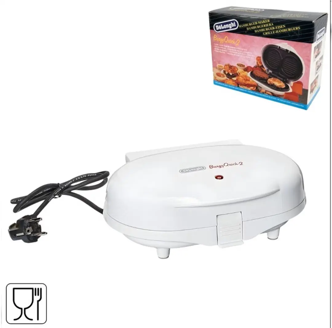 De'Longhi Burgy Quick2 Retro Hamburgergrill 700W - Wit