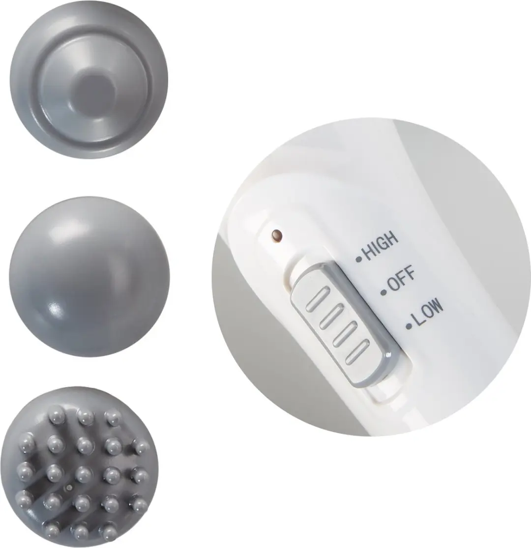 Lanaform Body Tapping Massagepistool - 3 Koppen - Wit