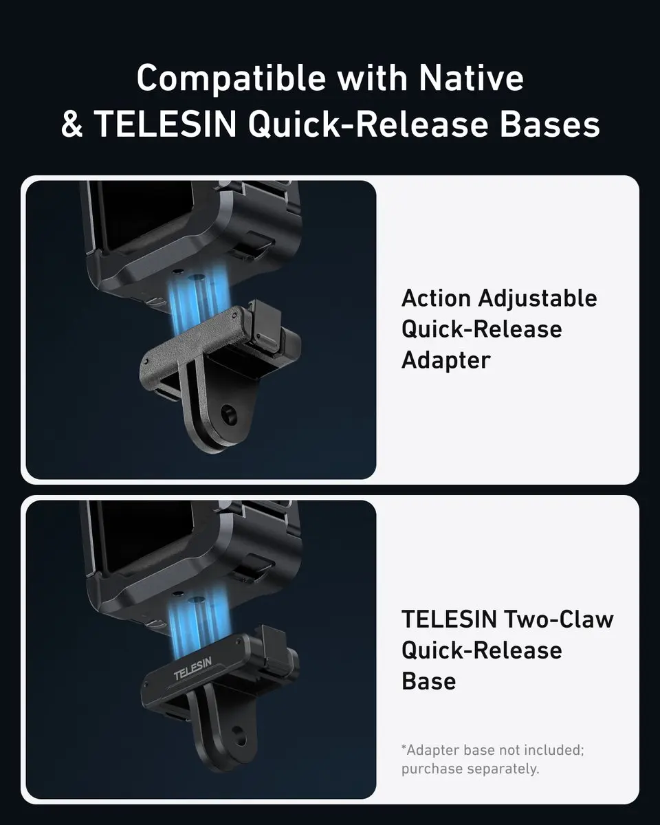 Telesin Aluminium Cage voor DJI Osmo Action 6 - Grijs
