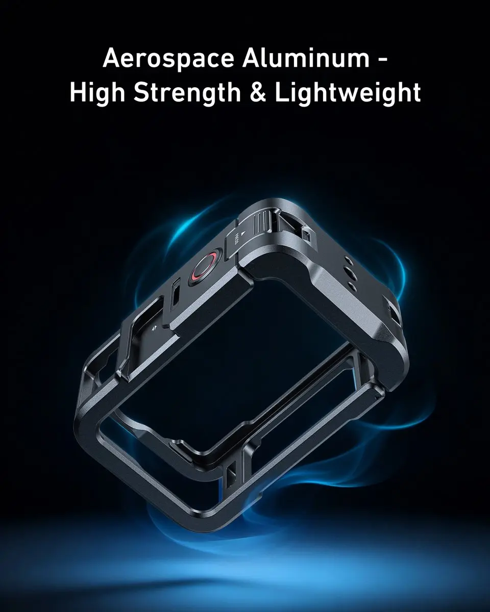 Telesin Aluminium Cage voor DJI Osmo Action 6 - Grijs