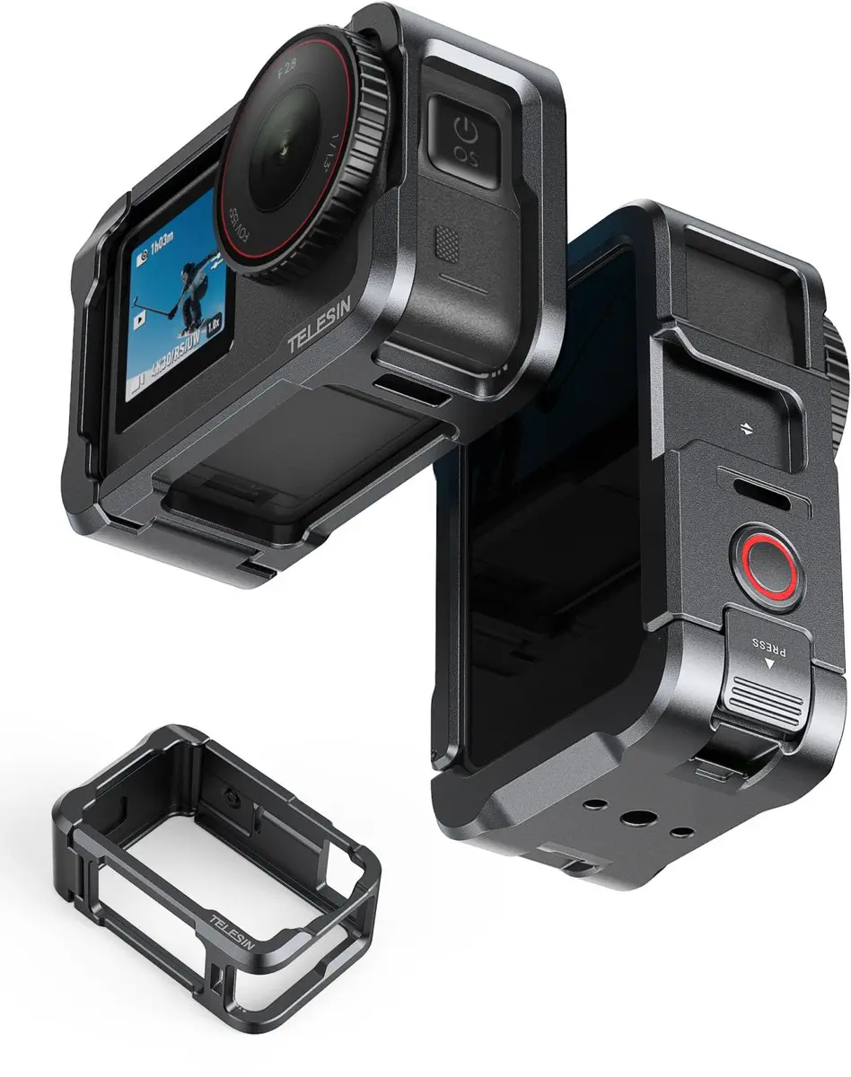 Telesin Aluminium Cage voor DJI Osmo Action 6 - Grijs