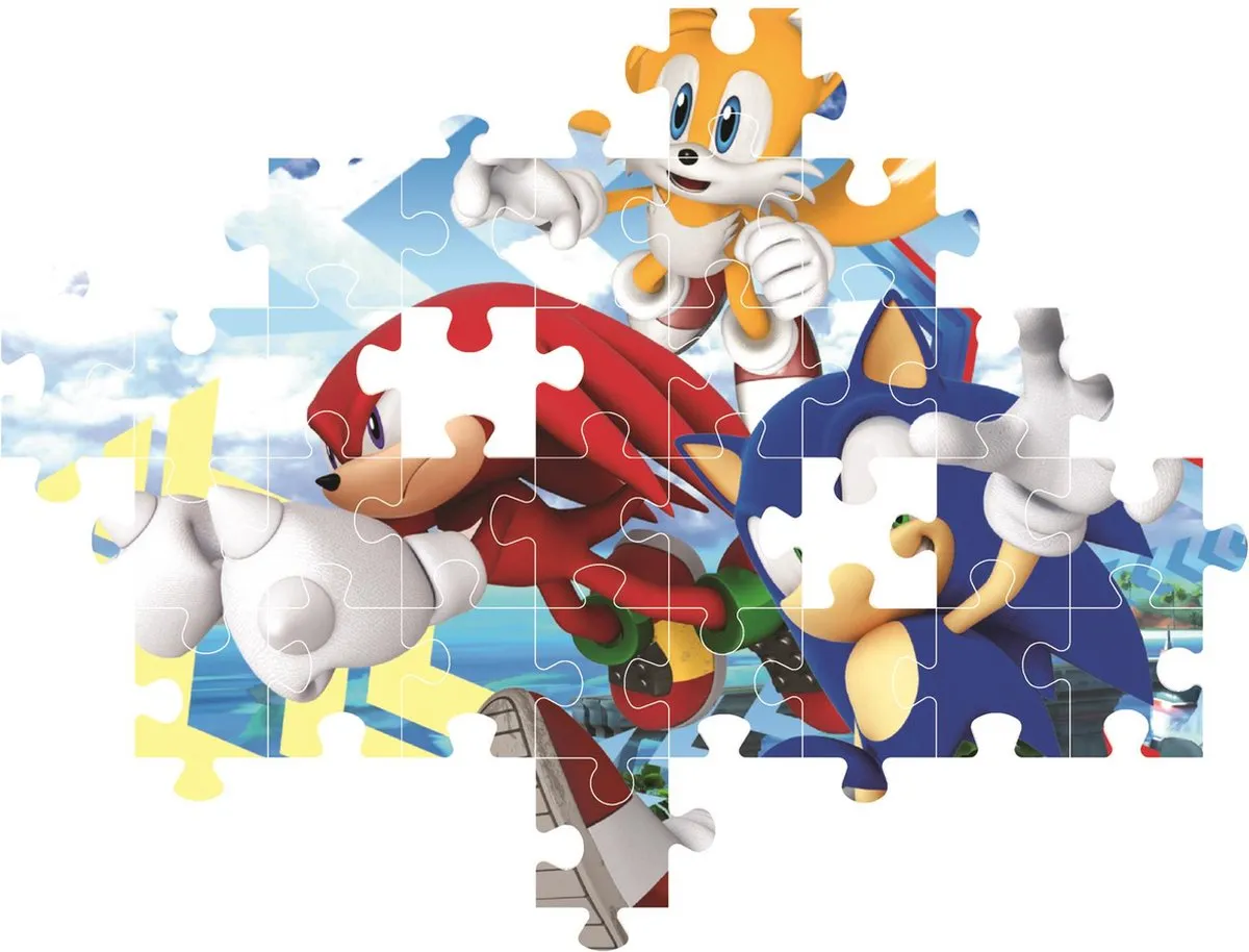 Clementoni Sonic de Egel Puzzel 104 Stuks - Multicolor