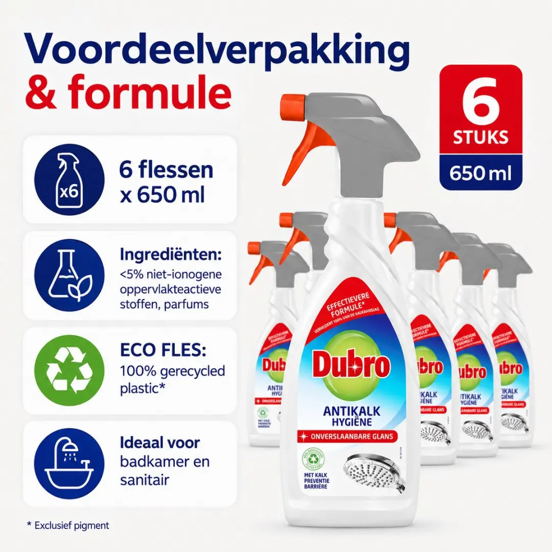Dubro Antikalk Hygiëne Spray 650ml - 6 Stuks