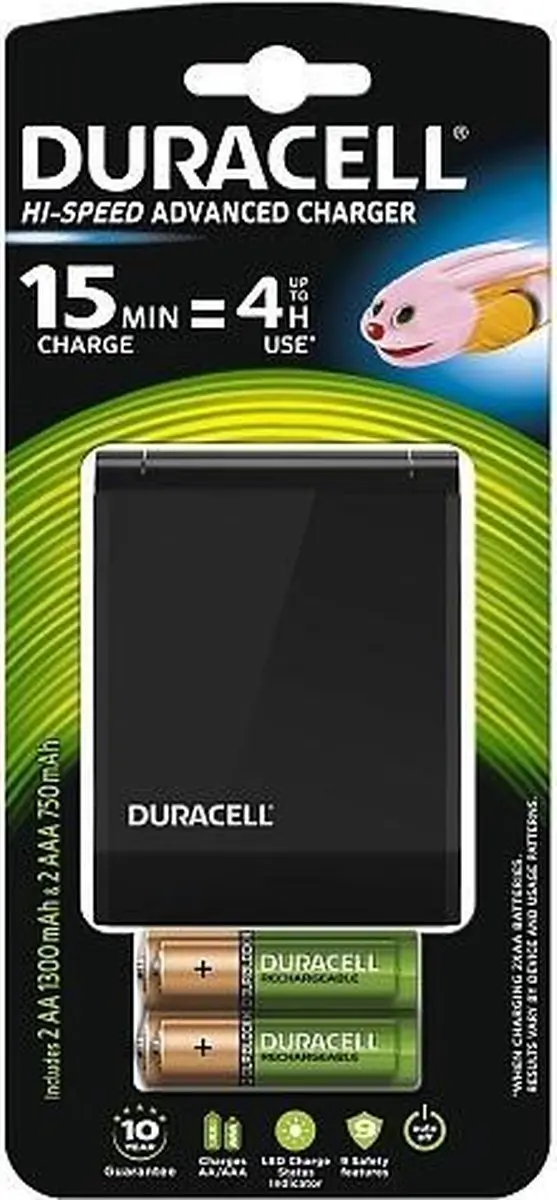 Duracell 5000394114524 Universele Oplader - 4x AC - Zwart