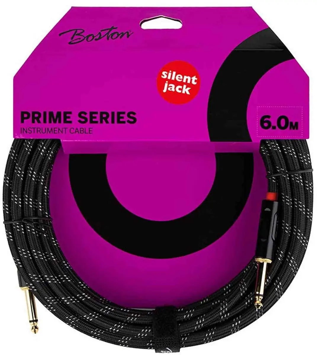 Boston GCRB-60S Instrumentkabel 6m Jack-Silent Jack