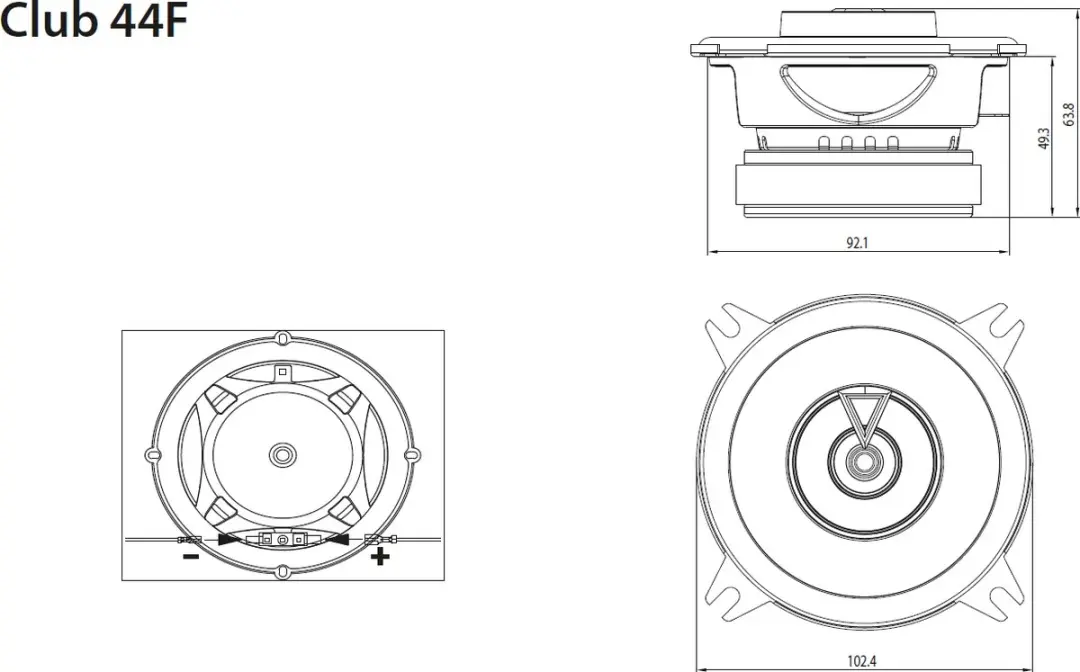 JBL Club 44F Autospeakers - 105W Piek Set van 2