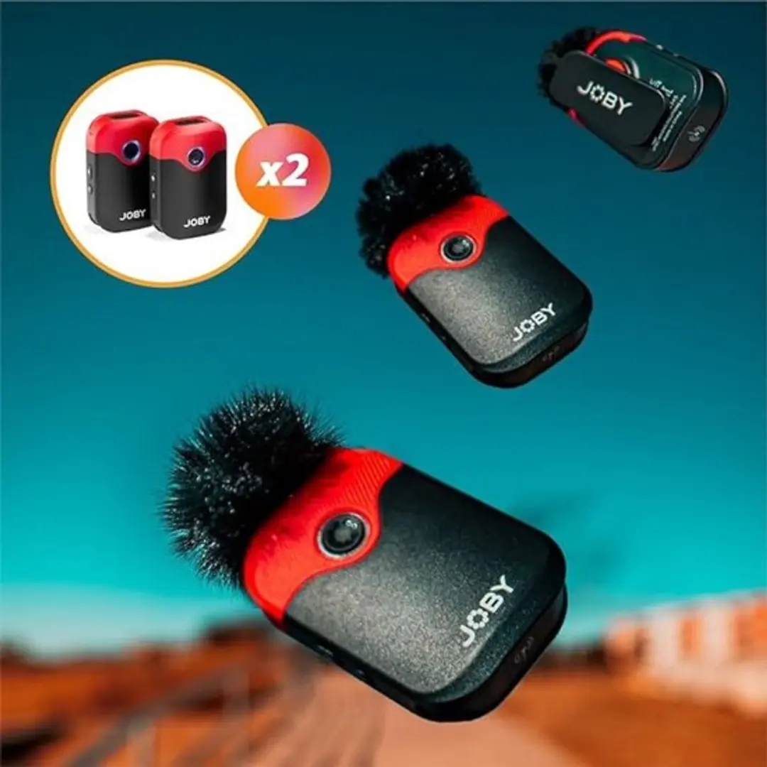 Joby Wavo Air JBO1737 Draadloos Microfoonsysteem - 2 Zenders - Zwart/Rood