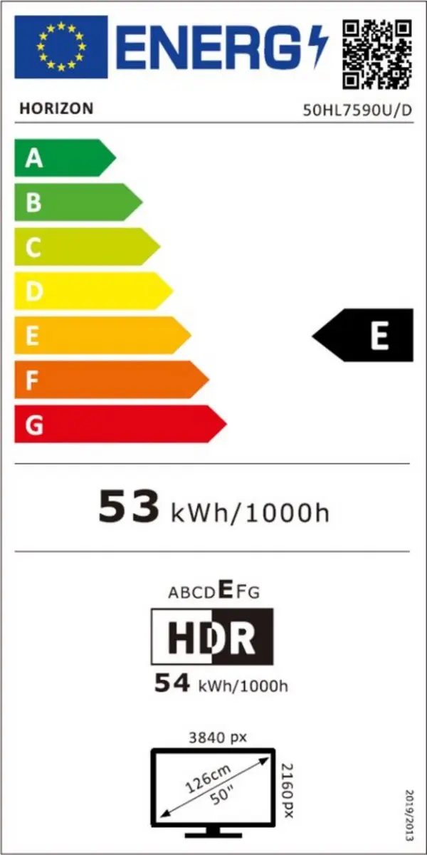 Horizon XT Line 50HL7590U/D Google TV 50 Inch - 4K LED - Zwart