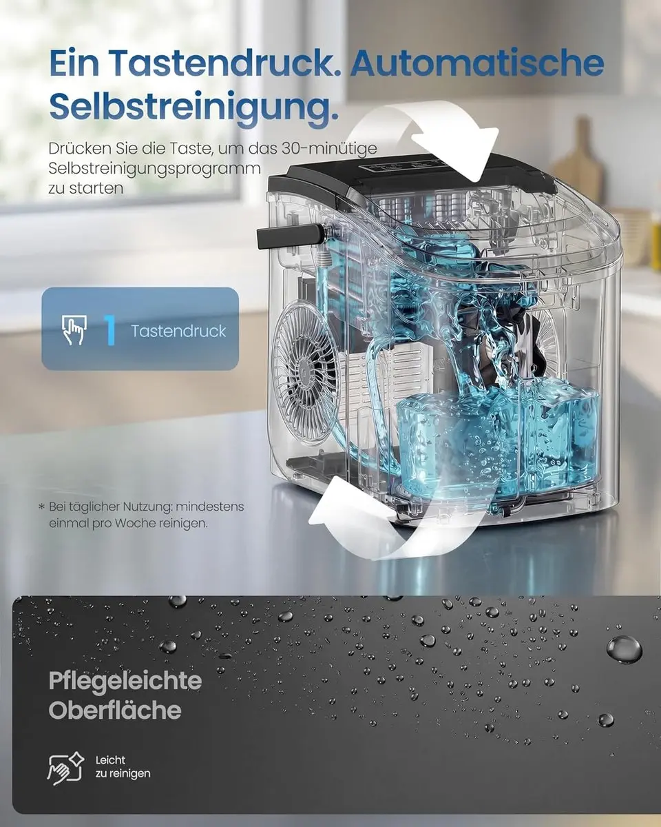 Songmics IJsblokjesmachine XZB001B1EU - 9 Blokjes - 12kg/24u - Zwart