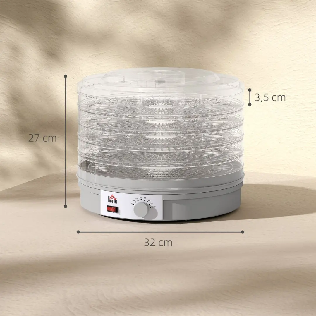 Homcom Voedseldehydrator 800-144V90GY - Grijs - afbeelding 6 van 6