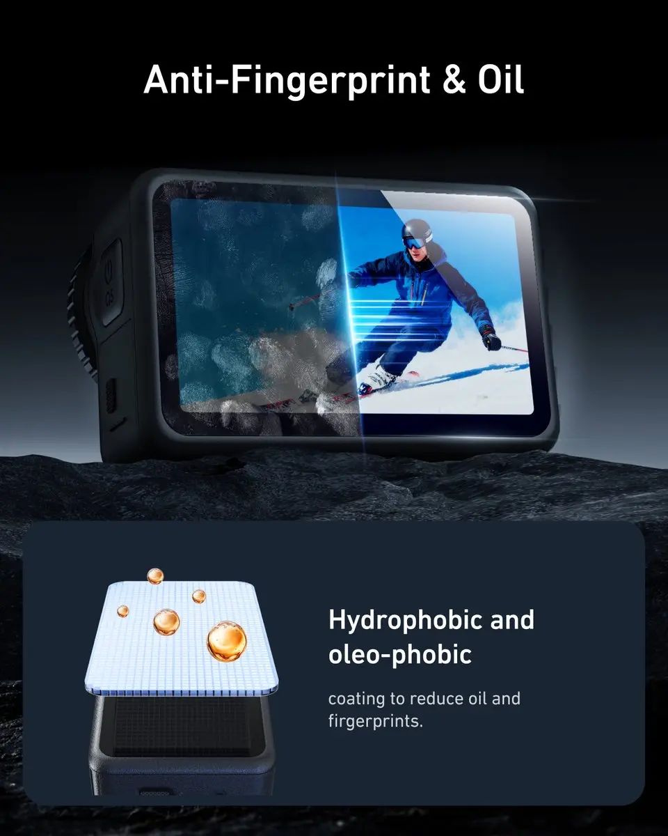 Telesin Screen Protector DJI Osmo Action 6 - 9H Glas - Transparant