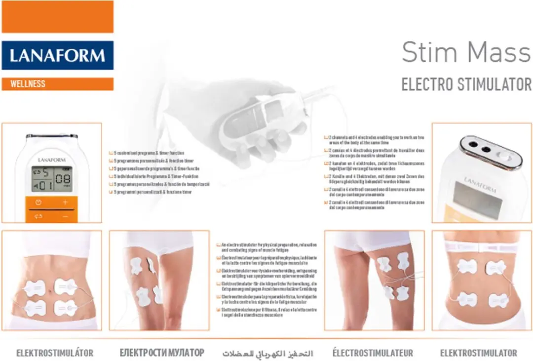 Lanaform Stim Mass Elektrostimulatieapparaat 2 Kanalen - Wit - afbeelding 6 van 6