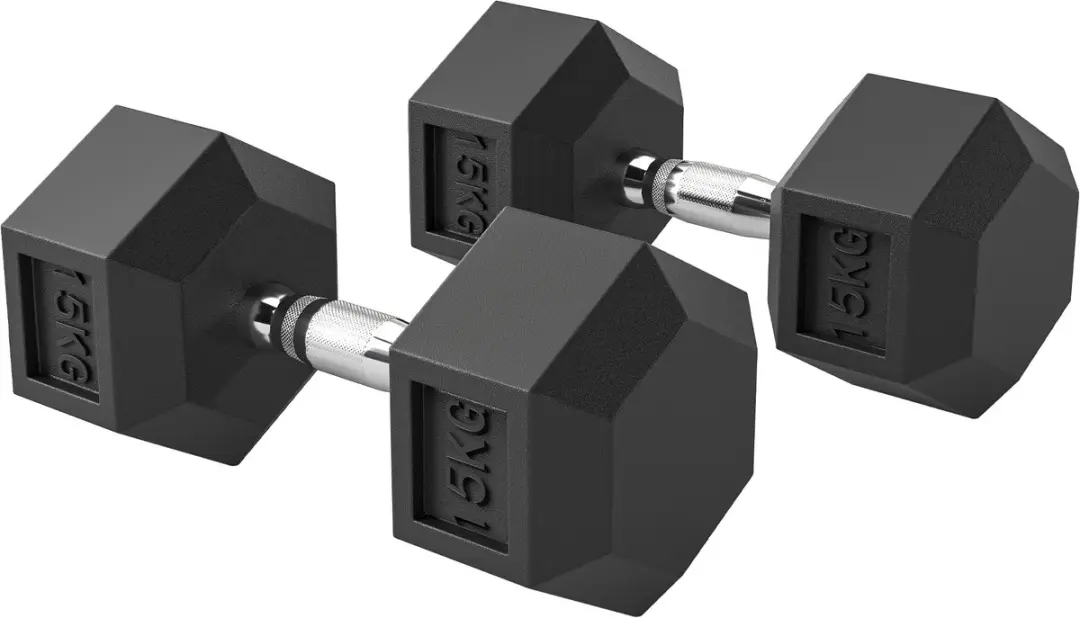 Homcom Rubberen Dumbbell 15,5cm Zwart