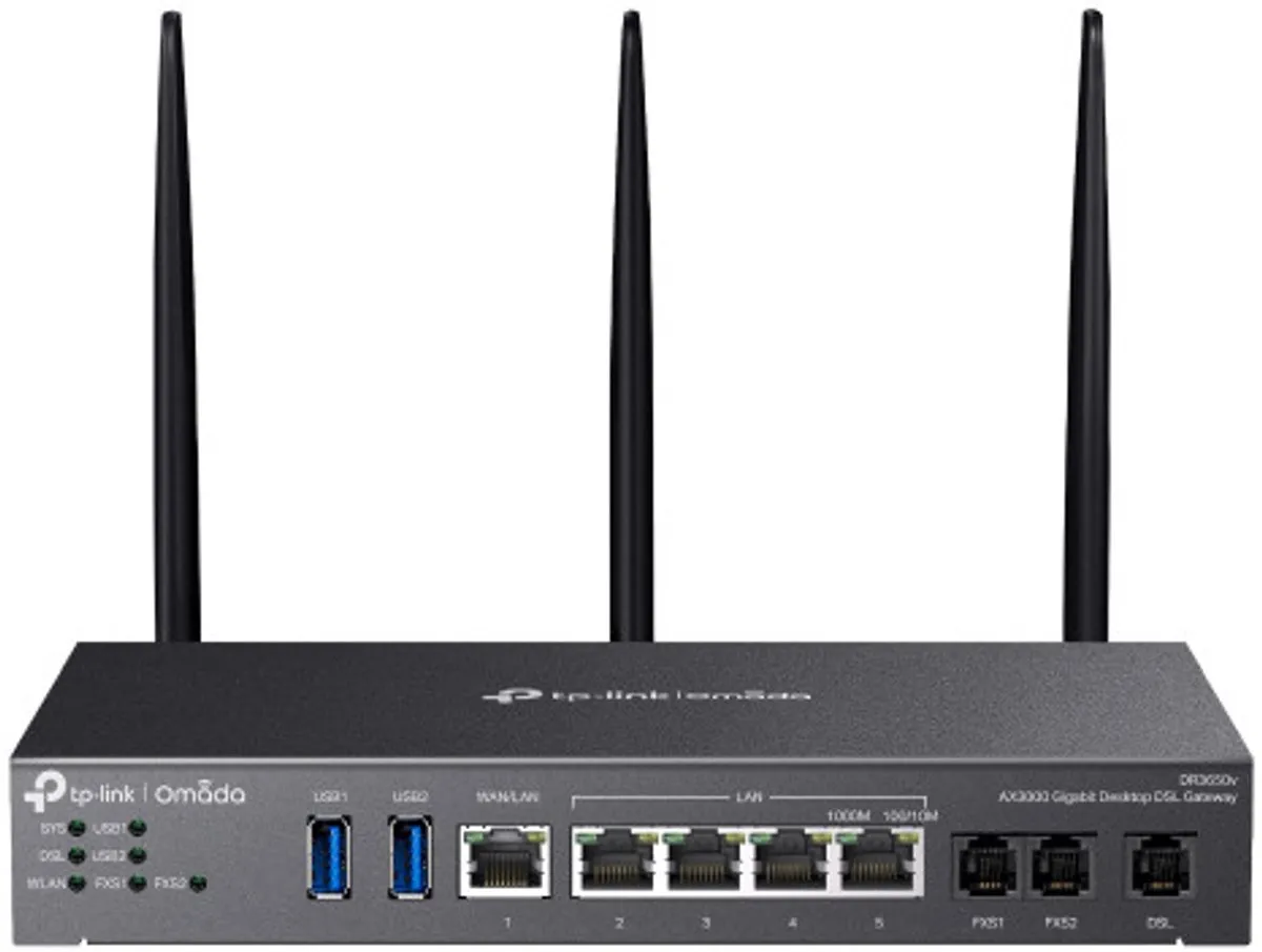 TP-Link Omada DR3650v Gateway - Wi-Fi 6 - 1GbE - Zwart