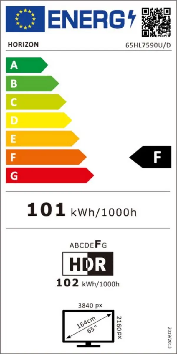 Horizon XT Line 65HL7590U/D Google TV 65 Inch - 4K LED - Zwart