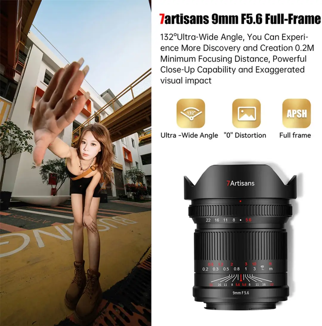 7Artisans 9mm F5.6 Macro Lens - Sony FE-Mount - 86mm