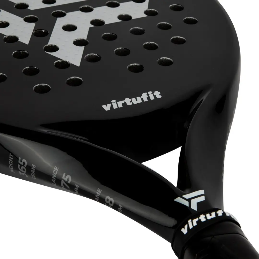 Virtufit Hybrid Padelracket - Zwart/Zilver - 365g - Carbon/EVA - Met Polskoord - afbeelding 6 van 6