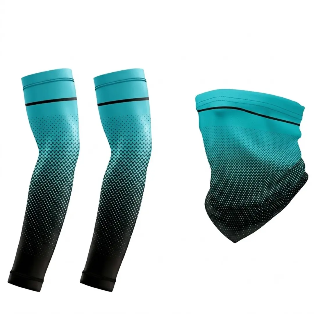 NuveX Lichtblauw Armcovers & Gezichtsmasker