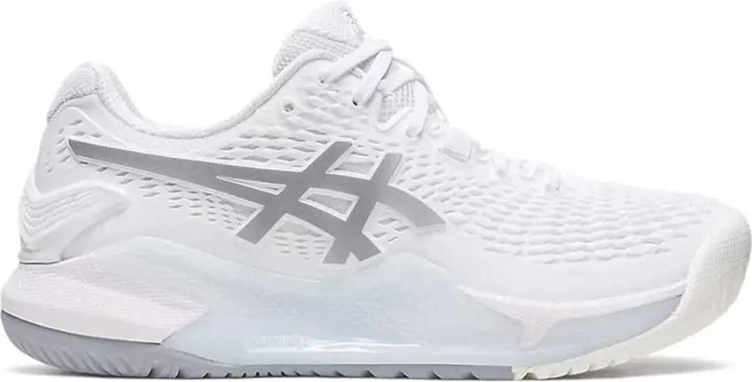ASICS Gel-Resolution 9 Tennischoenen - Dames EU 41.5 - Wit/Zilver