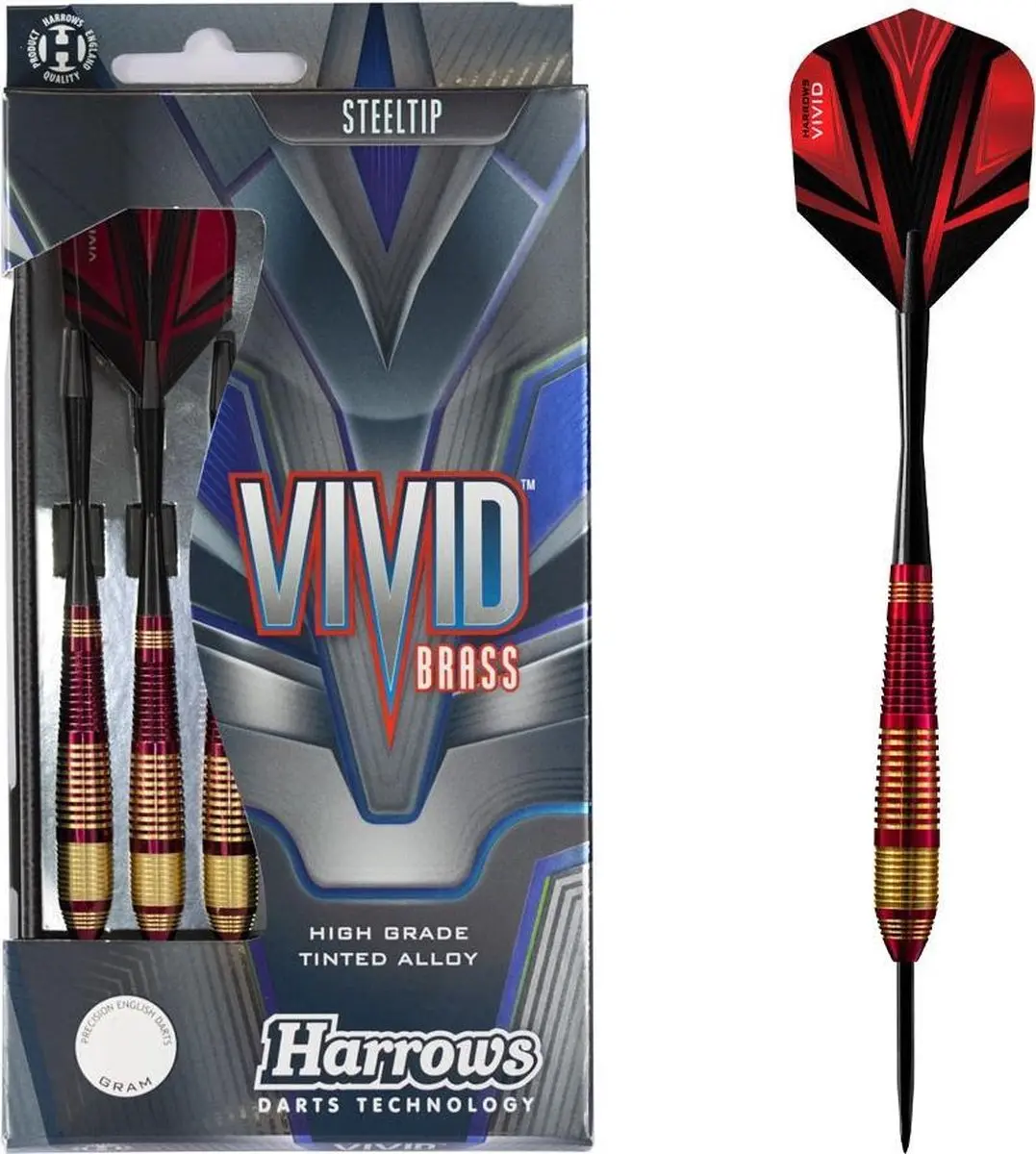 Harrows VIVID RED 24GR Darts - 3 Stuks